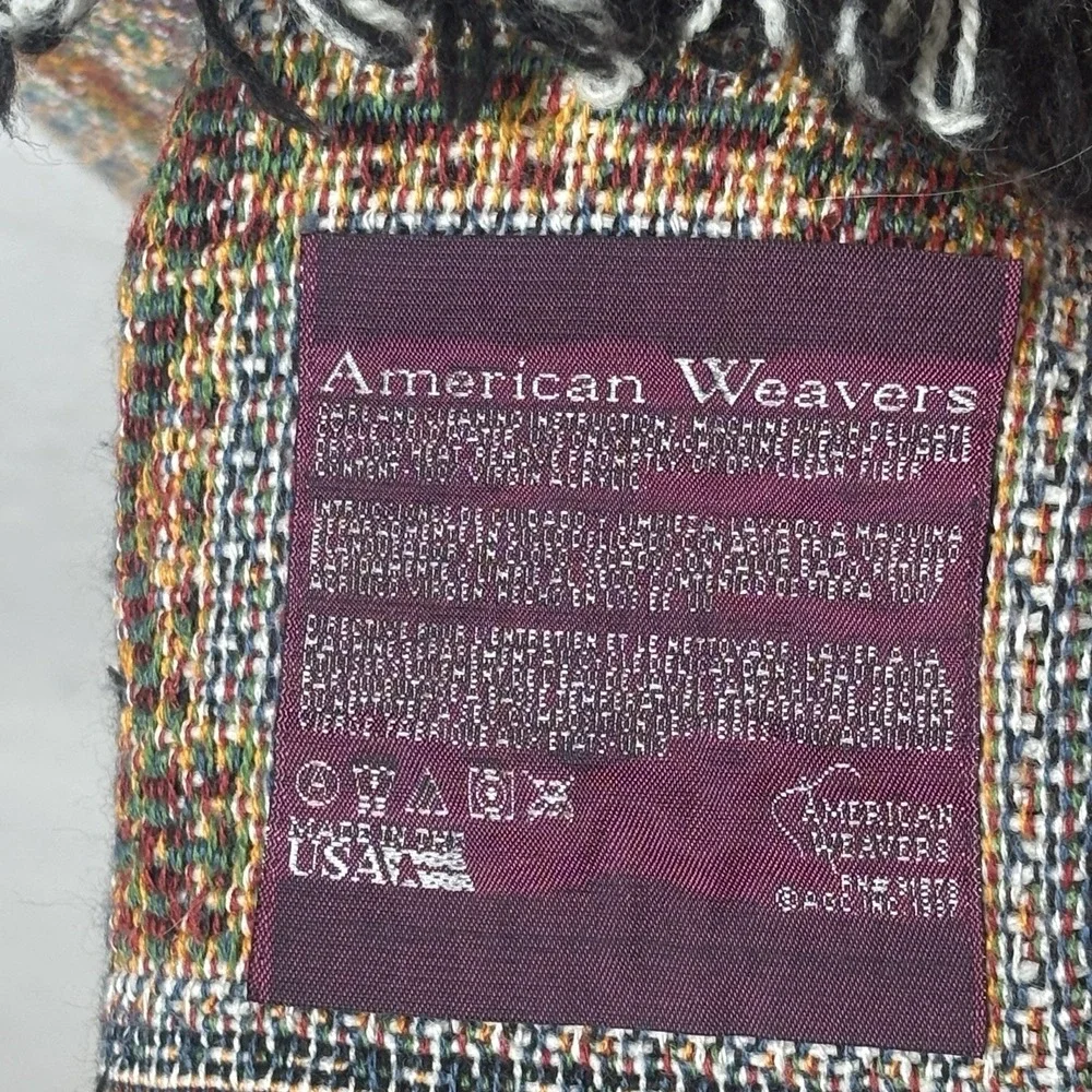 VTG American Weavers‎ Woven Throw Blanket Wall Hanging Tapestry Christian Jesus